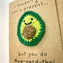 Avocado Funny Crochet Birthday Card Handmade, thumbnail 7 of 10