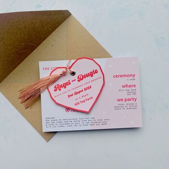 Retro Heart Wedding Invitation, 3 of 11