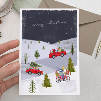 'Driving Home' Christmas Card Bundle Or Single Card, 2 of 2