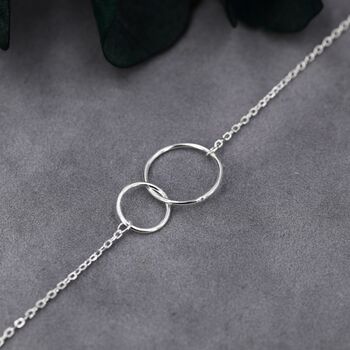 Double Circle Bracelet In Sterling Silver, 7 of 12