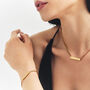 Personalised Sparkling Petite Cosmic Star Bar Necklace In Gold, thumbnail 2 of 12