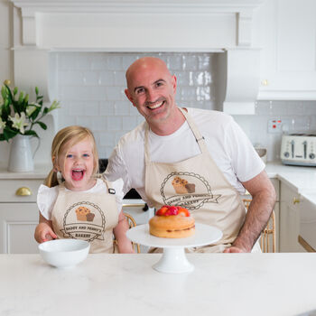 Personalised Father's Day Matching Baking Apron Set, 5 of 12