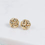 Gold Knot Stud Earrings, 9ct Yellow Gold, thumbnail 1 of 4