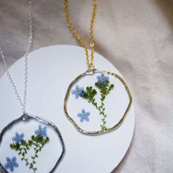 Forget Me Not Garden Silver Or Gold Statement Necklace, 8 of 11