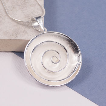 Sterling Silver Rose Swirl Pendant, 5 of 5