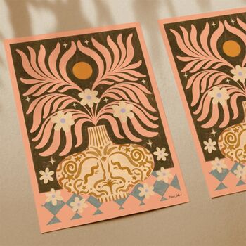 Fleurs Boheme, Floral Vase Bohemian Botanical Art Print, Flower Poster, 2 of 3