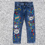 Kids Personalised Hand Painted Jeans, thumbnail 3 of 12