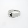 Personalised Number Square Silver Signet Ring, thumbnail 3 of 4