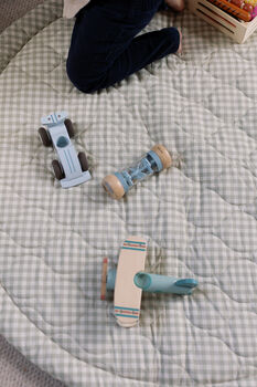 Gingham Sage Quilted Playmat, 5 of 7