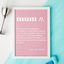 Gift For Mum Personalised Mum Definition Print, thumbnail 1 of 4