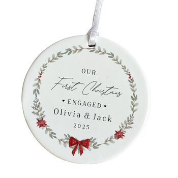 Personalised Our First Christmas Engaged Gift Ornament, 7 of 7