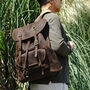 Genuine Leather Backpack With Front Pocket Detail, thumbnail 8 of 12