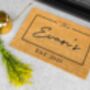 Personalised Coir Doormat With Name And Est Date, thumbnail 4 of 8