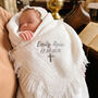 Personalised Embroidered Christening Heart Shawl With Cross, thumbnail 1 of 6