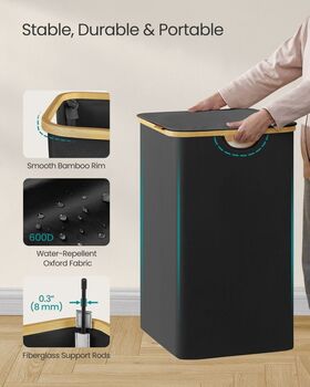 Four Section Laundry Basket Sorter Hamper, 5 of 7