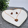 Wooden Scalloped Heart Necklace And Earring Set, thumbnail 2 of 3