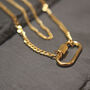 Layered Necklace Carabiner Pendant 18k Gold, thumbnail 3 of 6
