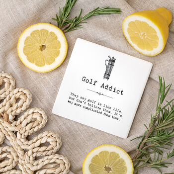 Set Of Two Ceramic Golf Coasters In Gift Box, 4 of 11