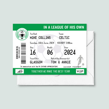 Personalised Football Ticket Card For Dad, 4 of 6