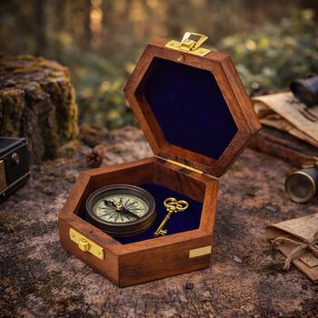 Handmade Hexagon Wooden Box With Star, 4 of 10