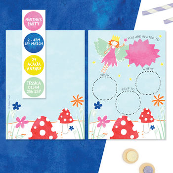 Personalised Fairy Invitations With Sticker Activity, 3 of 3