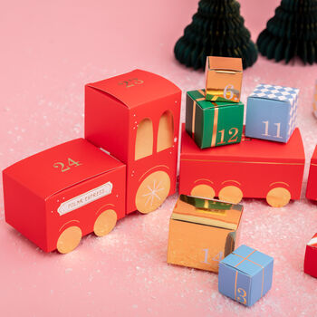 Polar Express Train Christmas Diy Advent Calendar Boxes, 5 of 10