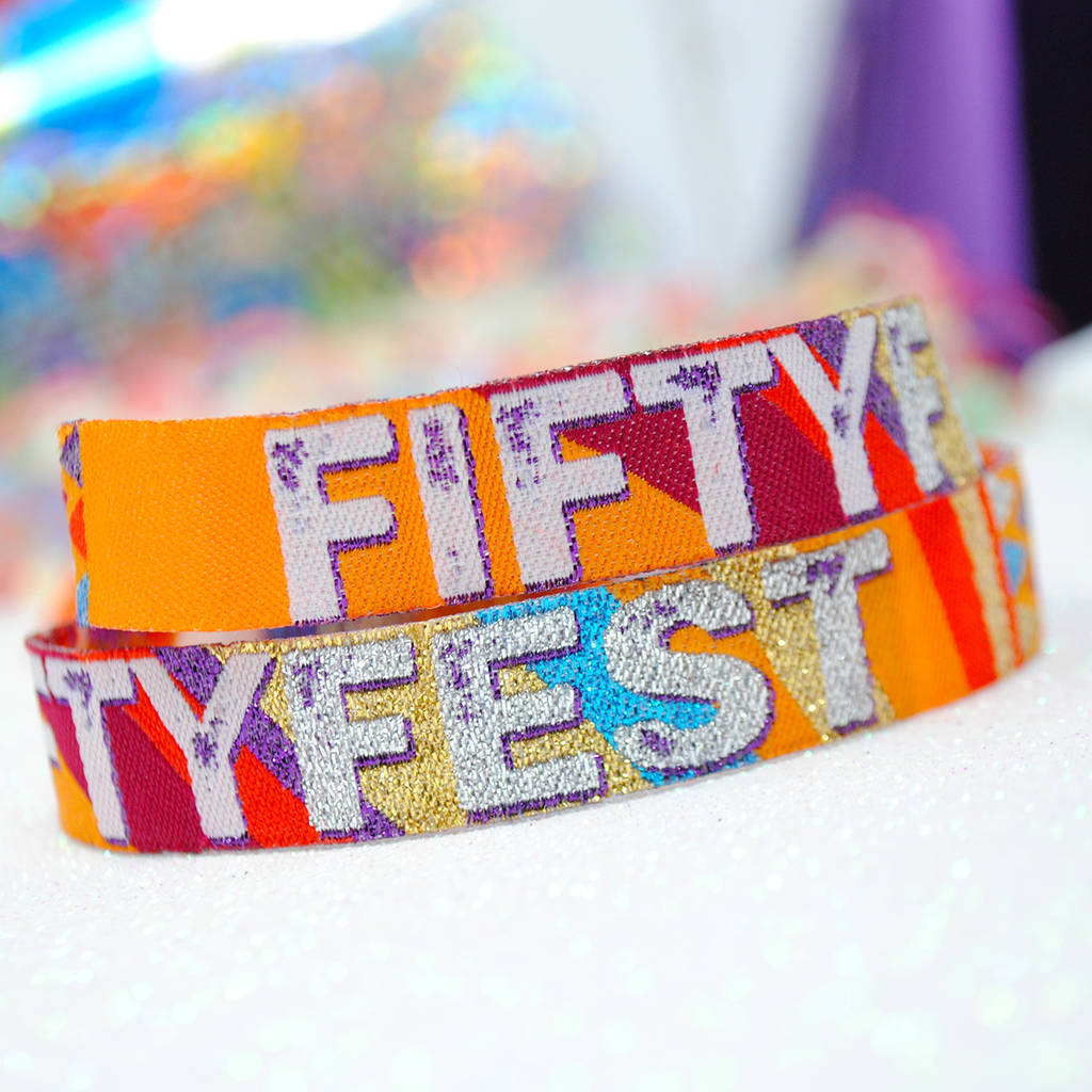 Fifty Fest 50th Birthday Party Festival Wristbands 50 By Wedfest