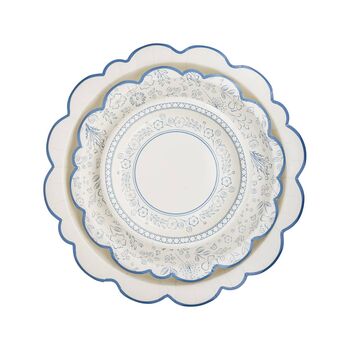 Pembroke Cream And Blue Edge Large Paper Plates X Eight, 3 of 4