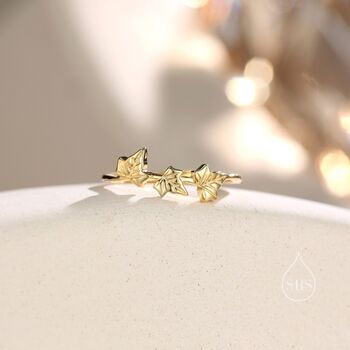 Sterling Silver Sycamore Maple Leaf Motif Ring, 7 of 12