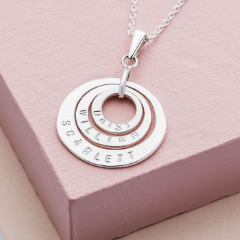 Personalised Silver Circles Necklace, 3 of 4