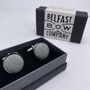 Irish Linen Cufflinks In Antique Sage, thumbnail 2 of 2