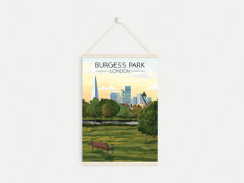 Burgess Park London Travel Poster Art Print, 6 of 8