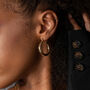 Thick Gold Plated Hoop Earrings 30mm, thumbnail 3 of 6