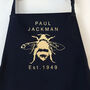 Bee Print Apron – Personalised With Your Name And Year, thumbnail 3 of 12