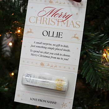 Personalised Christmas Money Cash Gift Holder, 6 of 8