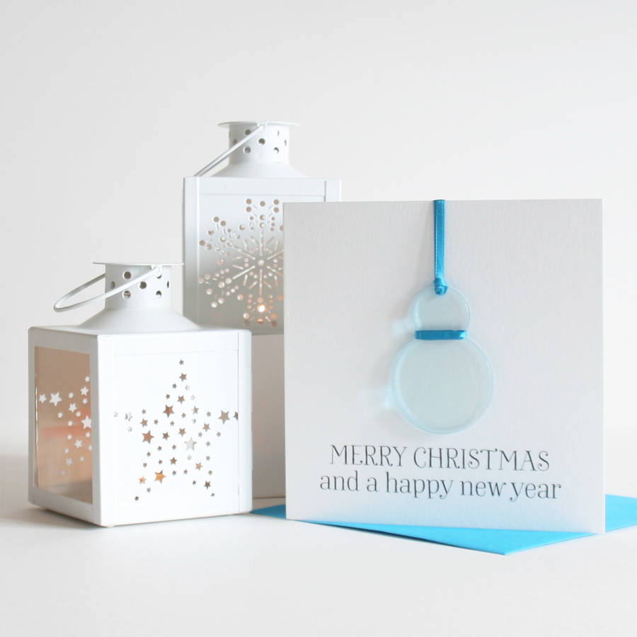 Pack Of Four Personalised Christmas Decoration Cards By The Cornish