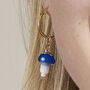 Magic Glass Mushroom Gold Plated Silver Hoop Earrings, thumbnail 2 of 7