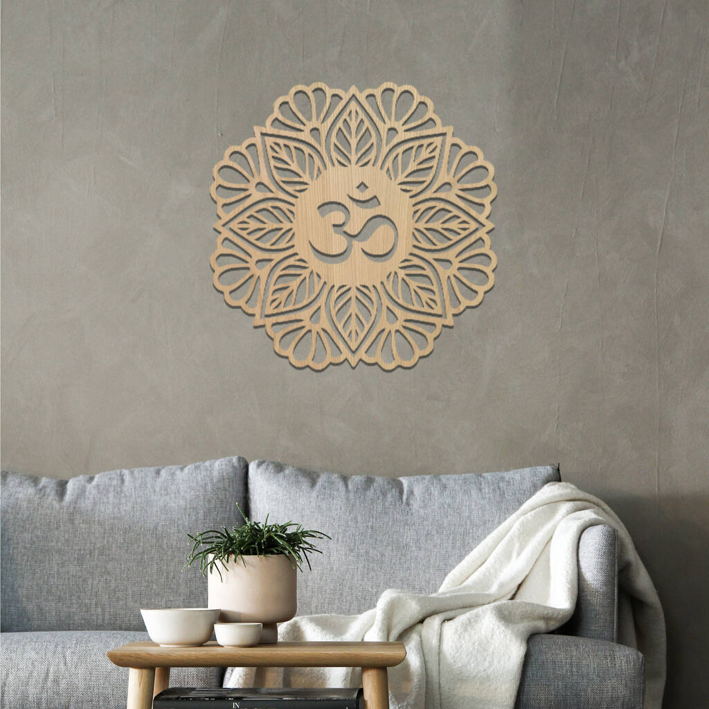 Wooden Om Sign Wall Art Home Hanging Decoration By Duke Craft