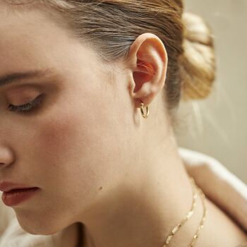 Small Hoop Earrings In Silver And Gold Vermeil Plate, 2 of 5