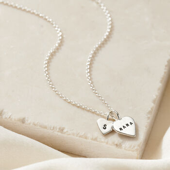 Personalised Mother And Baby Heart Charm Necklace, 5 of 9