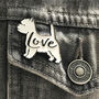 Westie 'Love' Enamel Lapel Pin Badge, thumbnail 1 of 4
