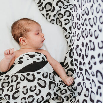 Leopard Print Baby Gift Xl Muslin, 4 of 4