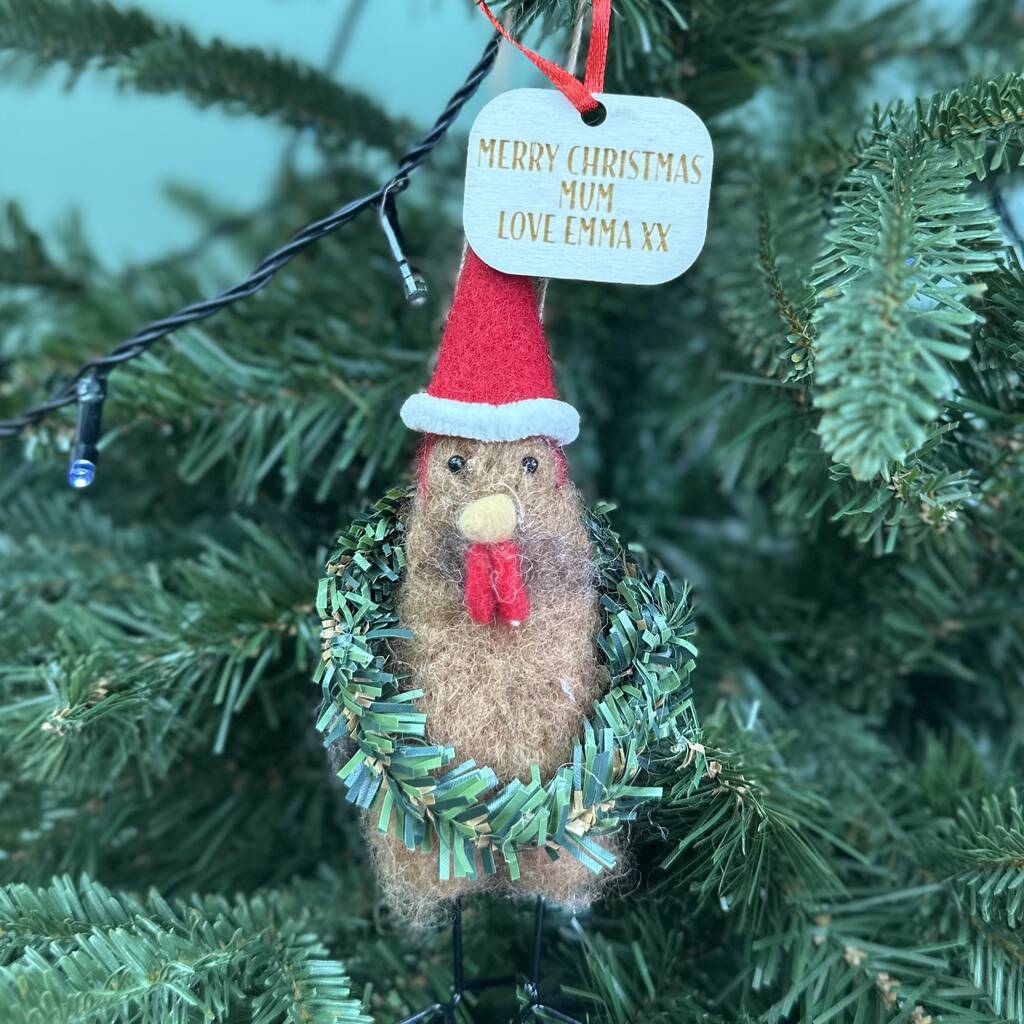 Personalised Wreath Turkey Christmas Bauble, 1 of 3