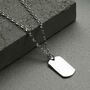 Sterling Silver Medium Solid Dog Tag Necklace, thumbnail 6 of 8
