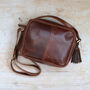 Leather Camera Cross Body Bag, Distressed Brown, thumbnail 3 of 5