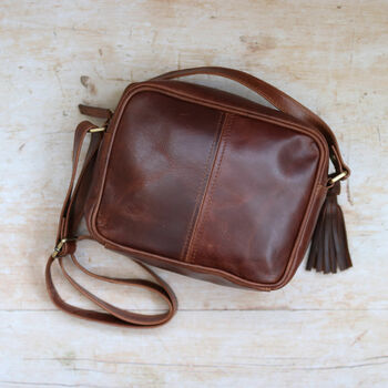 Leather Camera Cross Body Bag, Distressed Brown, 3 of 5