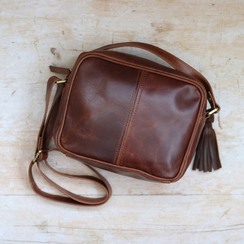 Leather Camera Cross Body Bag, Distressed Brown By The Leather Store ...