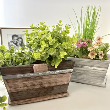 Personalised Wooden Pot Planter, 4 of 8