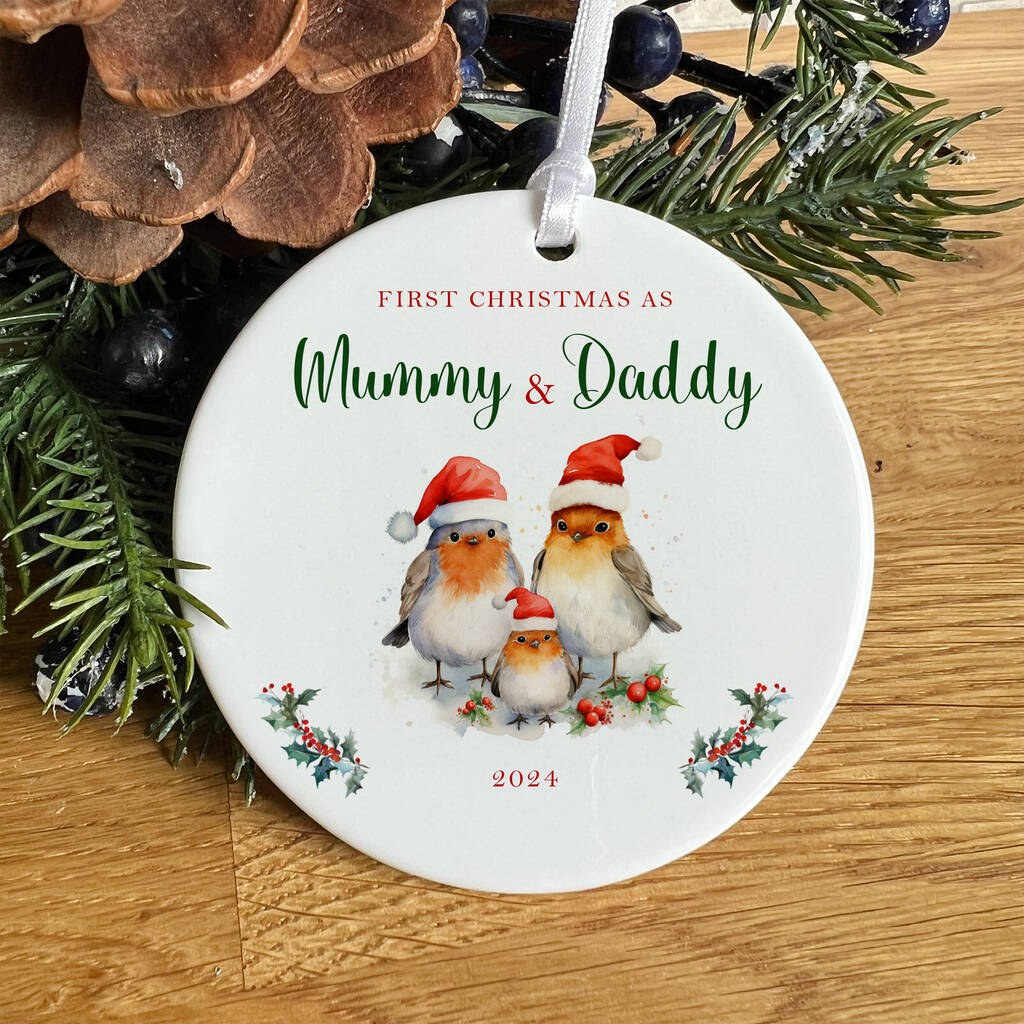 First Christmas As Mummy And Daddy With Baby Ornament, 1 of 4