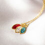 Gold Plated Family Birthstone Marquise Charm Necklace, thumbnail 7 of 10